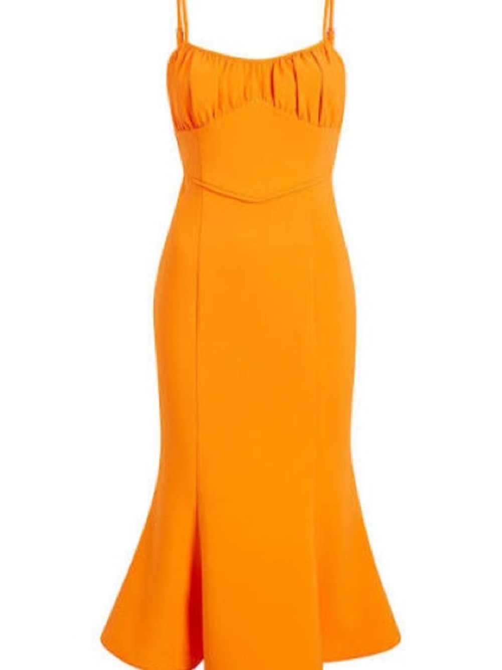 Likely- Lyla Trumpet Midi Dress in Clementine